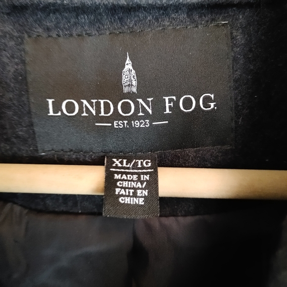 London Fog Dress Coat Men's Sz XL Dark Gray with Pockets - Picture 4 of 7